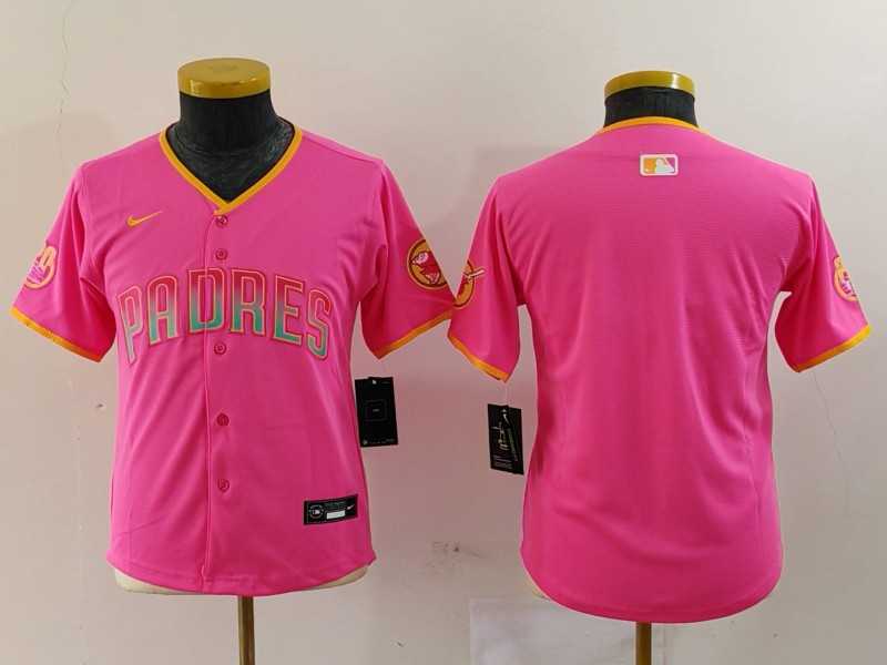 Youth San Diego Padres Blank Pink Fashion Baseball Jersey